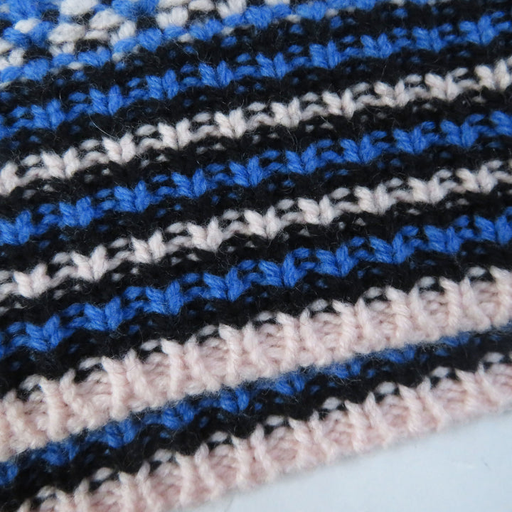 Discounted Excellent FENDI Parker FF logo/Zucca Pattern knit Blue white wool Women 38