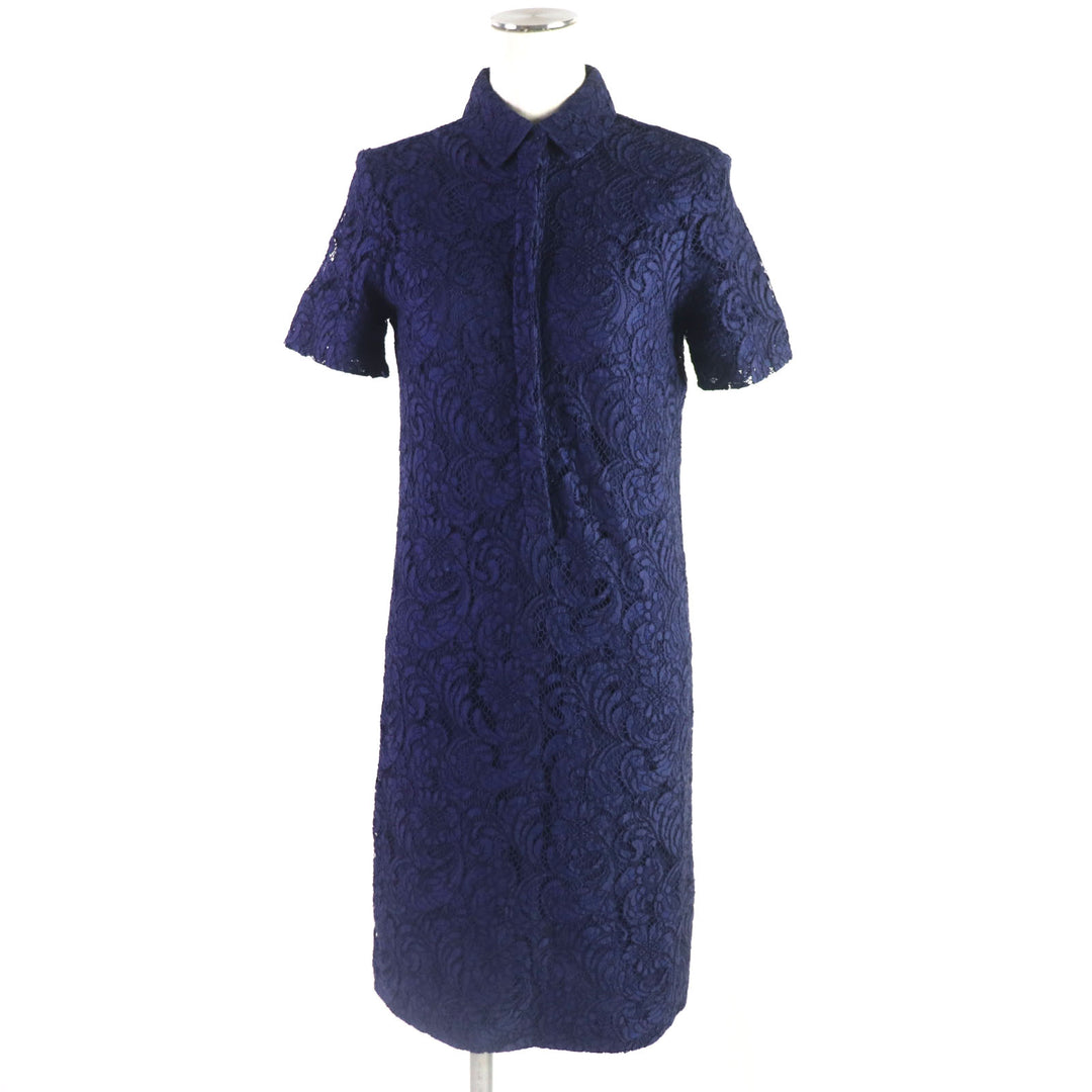 Discounted Great BURBERRY LONDON one piece All lace short sleeve shirt Navy cotton Women 36