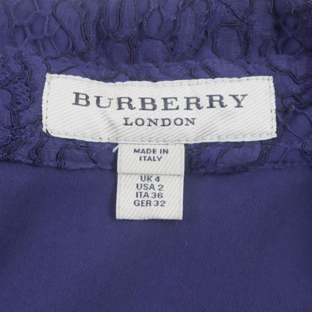 Discounted Great BURBERRY LONDON one piece All lace short sleeve shirt Navy cotton Women 36