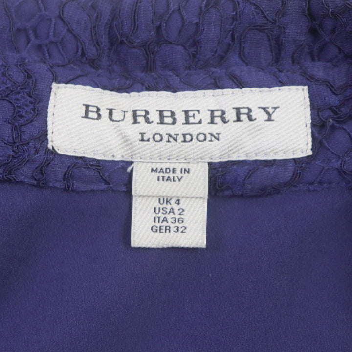 Discounted Great BURBERRY LONDON one piece All lace short sleeve shirt Navy cotton Women 36