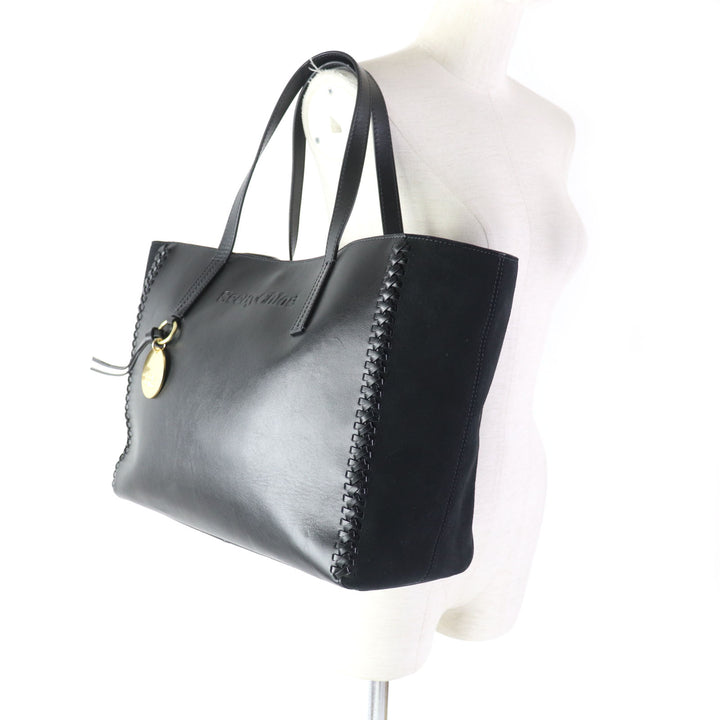 Excellent SEE BY CHLOE Tote Bag TILDA Logo charm included Logo design black leather Women