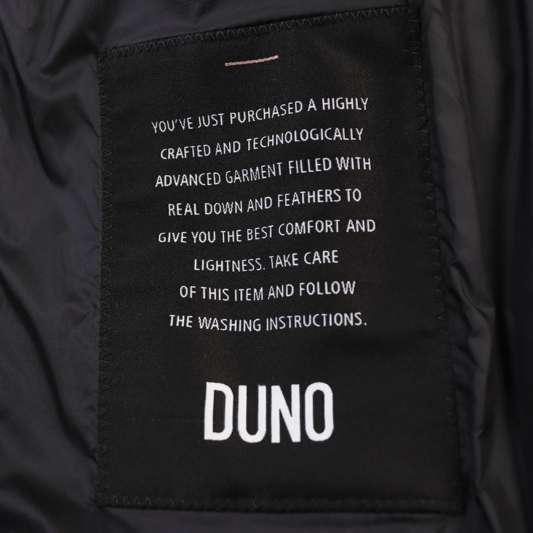 Discounted Excellent DUNO down coat Layered logo patch hoodie khaki mens 50