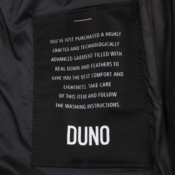 Discounted Excellent DUNO down coat Layered logo patch hoodie khaki mens 50