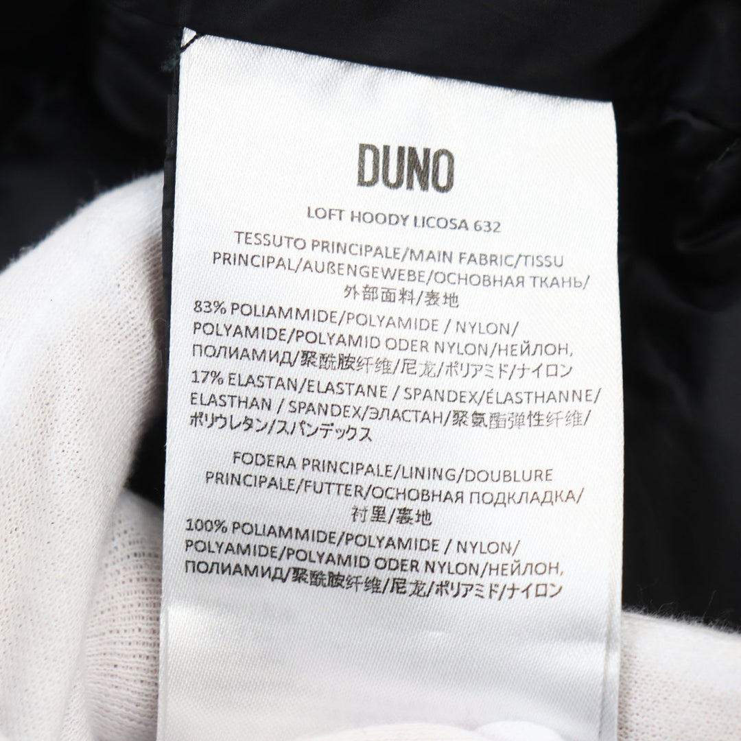 Discounted Excellent DUNO down coat Layered logo patch hoodie khaki mens 50