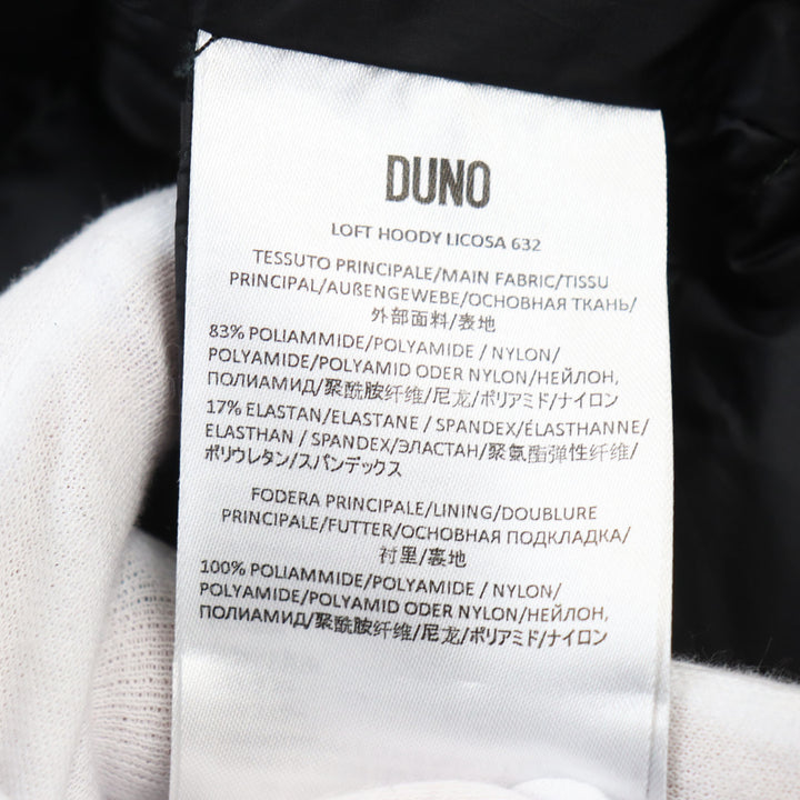 Discounted Excellent DUNO down coat Layered logo patch hoodie khaki mens 50