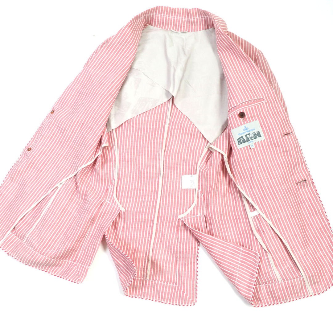 Discounted Vivienne WestwoodMAN tailored jacket Orb logo embroidery metal button linen M
