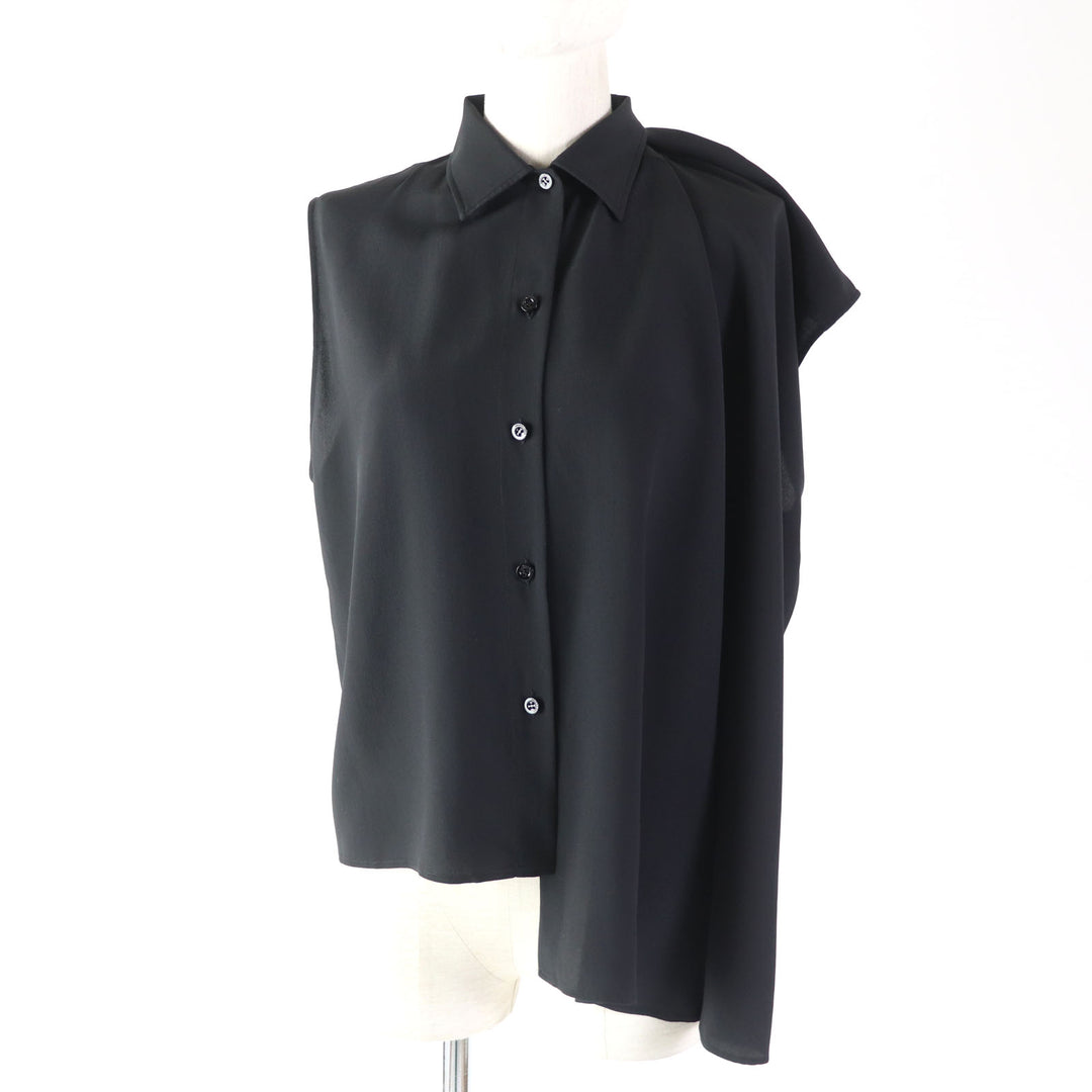 Discounted Excellent BALENCIAGA tops Asymmetric sleeveless blouse black acetate Women 34