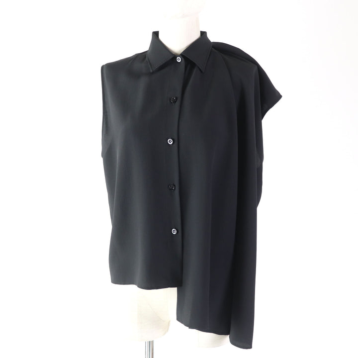 Discounted Excellent BALENCIAGA tops Asymmetric sleeveless blouse black acetate Women 34