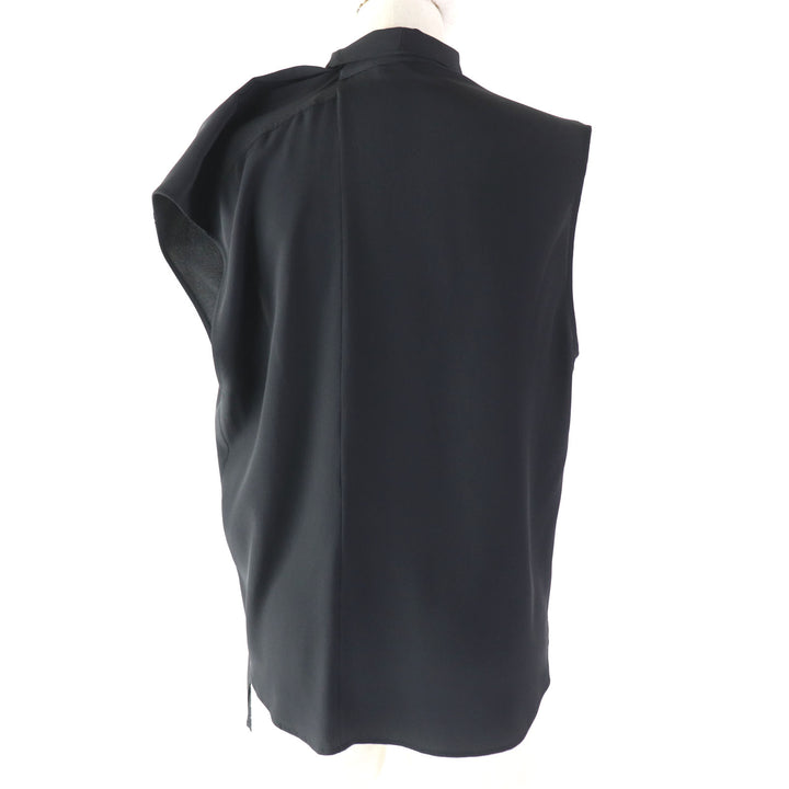 Discounted Excellent BALENCIAGA tops Asymmetric sleeveless blouse black acetate Women 34