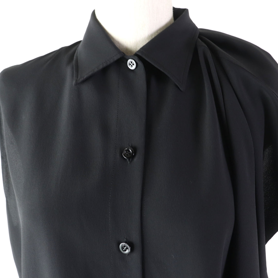 Discounted Excellent BALENCIAGA tops Asymmetric sleeveless blouse black acetate Women 34
