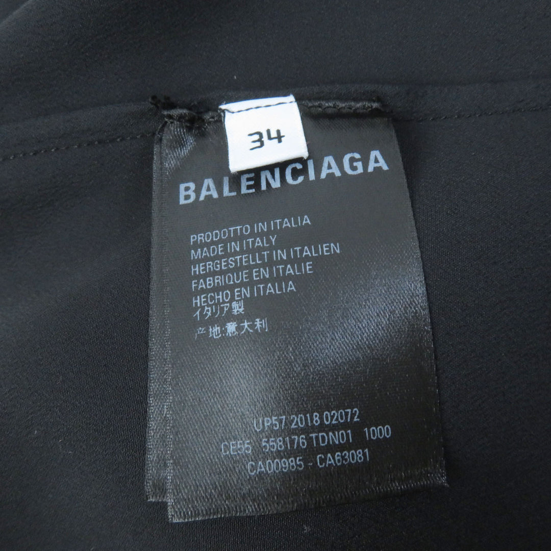 Discounted Excellent BALENCIAGA tops Asymmetric sleeveless blouse black acetate Women 34