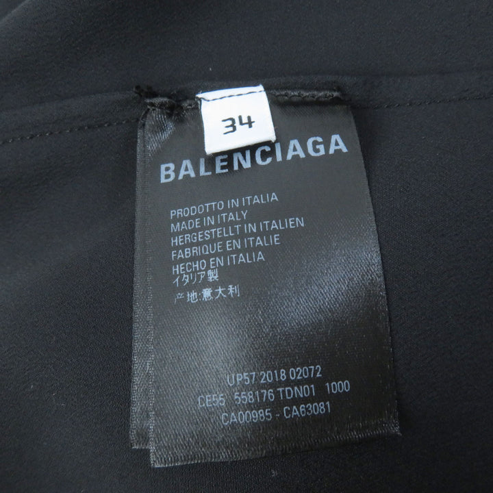 Discounted Excellent BALENCIAGA tops Asymmetric sleeveless blouse black acetate Women 34