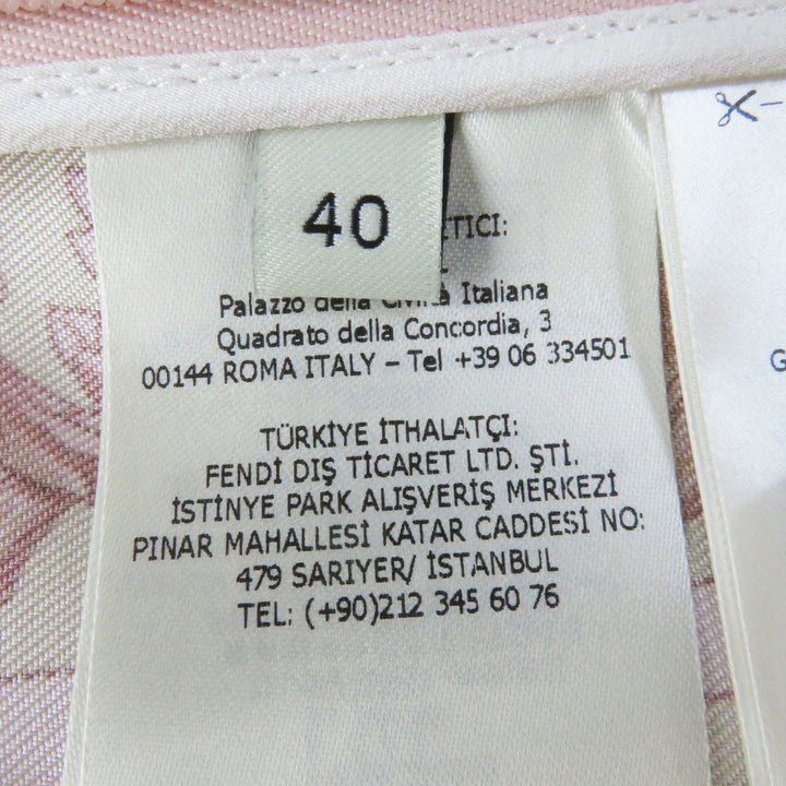Discounted Pristine FENDACE Pleated skirt FF logo/Zucca Pattern dusty pink silk Women 40