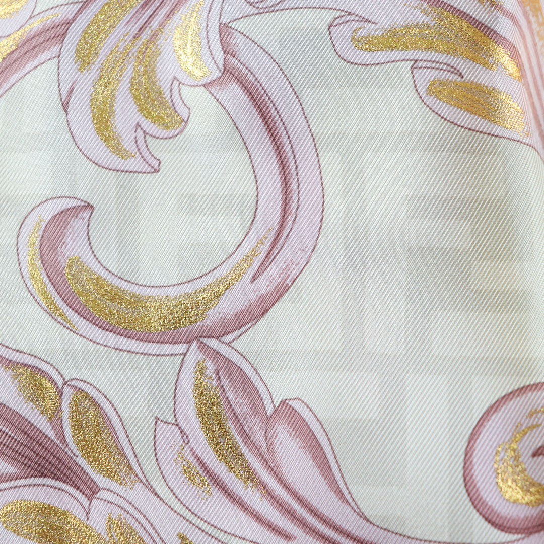Discounted Pristine FENDACE Pleated skirt FF logo/Zucca Pattern dusty pink silk Women 40
