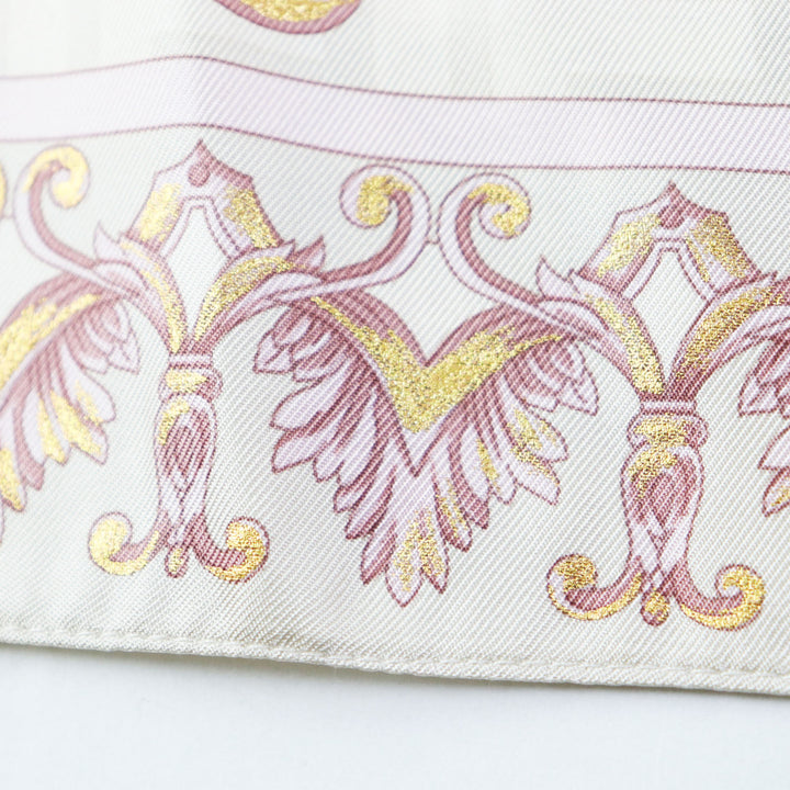 Discounted Pristine FENDACE Pleated skirt FF logo/Zucca Pattern dusty pink silk Women 40