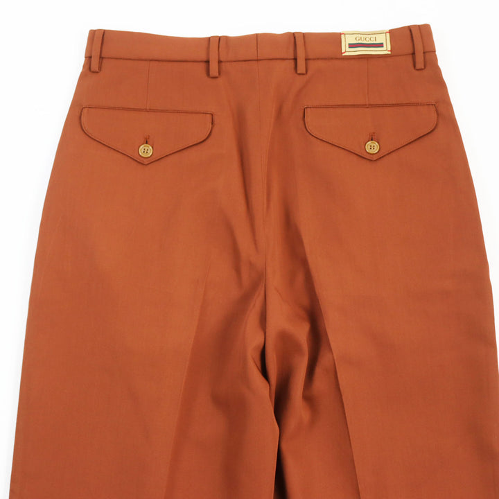 Discounted Excellent GUCCI slacks Gucci label trousers With logo emblem Brown 44 690474