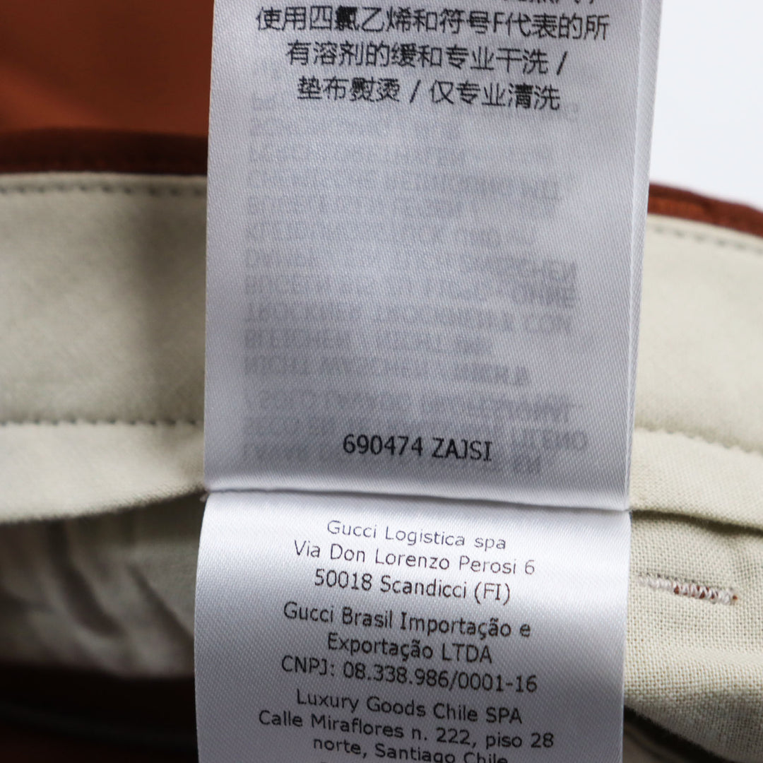 Discounted Excellent GUCCI slacks Gucci label trousers With logo emblem Brown 44 690474