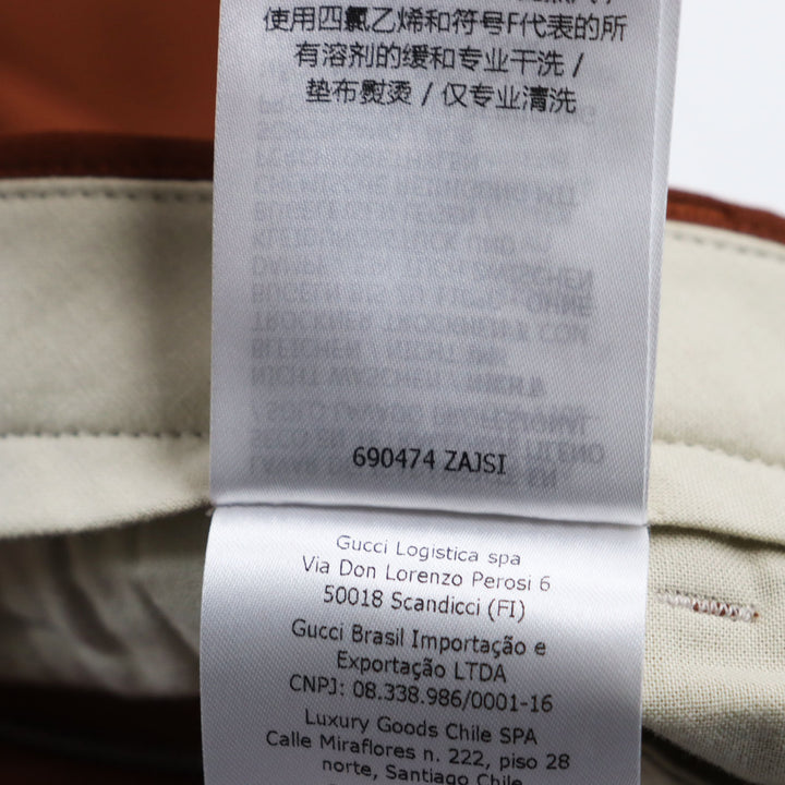 Discounted Excellent GUCCI slacks Gucci label trousers With logo emblem Brown 44 690474