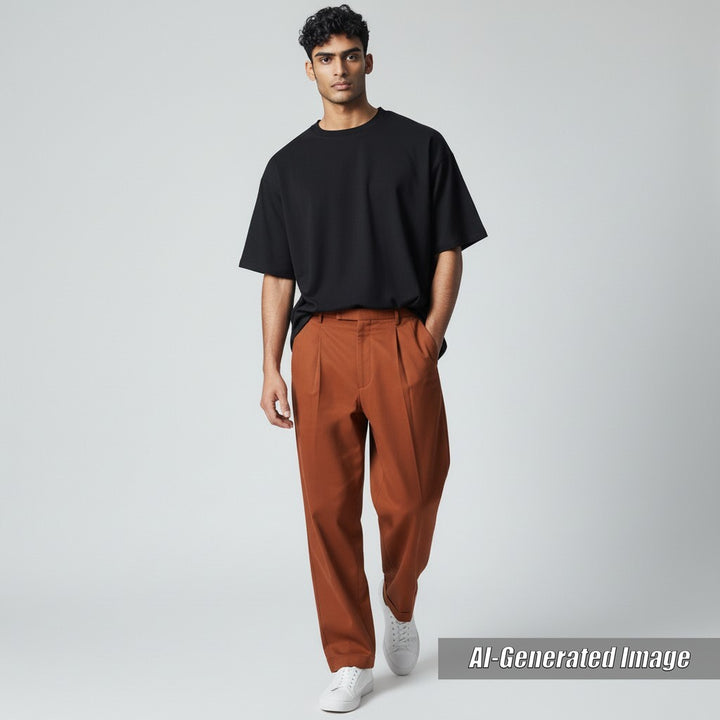 Discounted Excellent GUCCI slacks Gucci label trousers With logo emblem Brown 44 690474