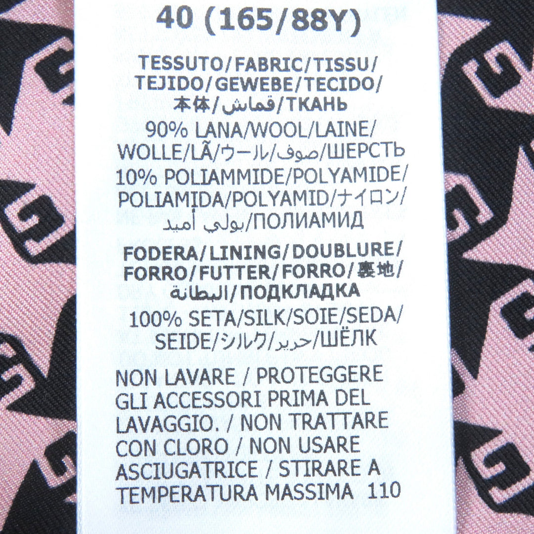 Discounted Excellent GUCCI tailored jacket Houndstooth Pattern Silk lining Pink black Women