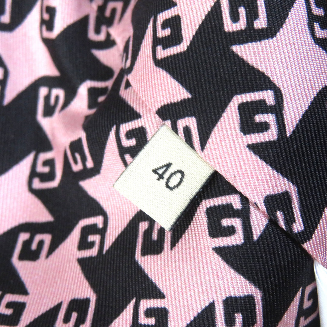 Discounted Excellent GUCCI tailored jacket Houndstooth Pattern Silk lining Pink black Women