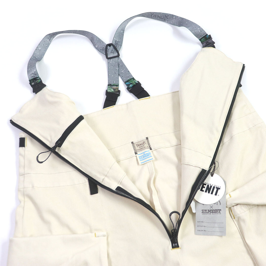 Discounted 
 Pristine YANUK ELNEST Overall DENIT YAKUSHIMA Forestra Camo Belt Ecru polyester mens M 57231518