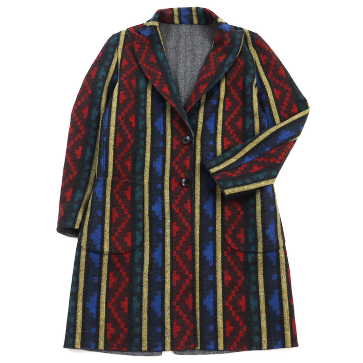 Discounted 
 Great ETRO Chester coat Reversible Peak Lapel Herringbone Paisley gray wool mens 44