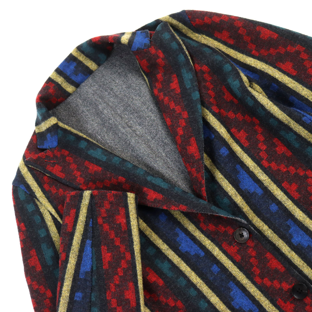 Discounted 
 Great ETRO Chester coat Reversible Peak Lapel Herringbone Paisley gray wool mens 44