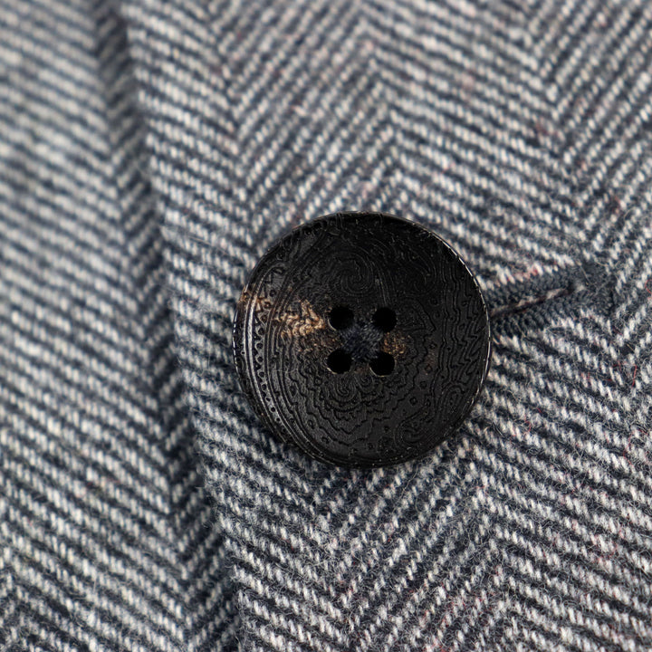 Discounted 
 Great ETRO Chester coat Reversible Peak Lapel Herringbone Paisley gray wool mens 44