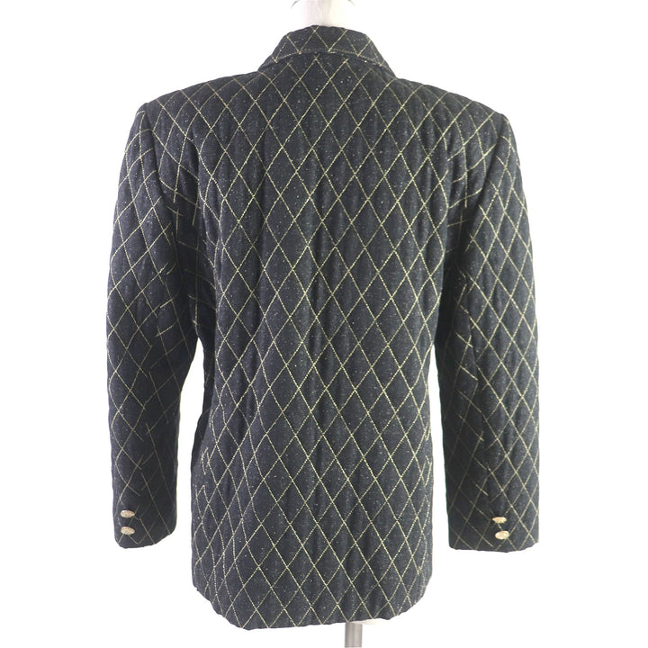 Discounted Excellent LEONARD tailored jacket Quilted logo embroidered gold button denim