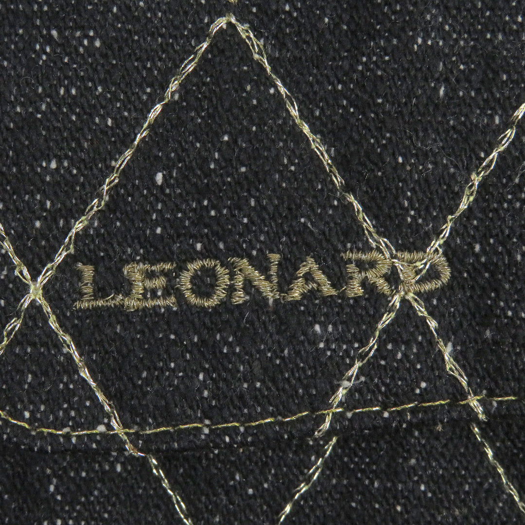 Discounted Excellent LEONARD tailored jacket Quilted logo embroidered gold button denim