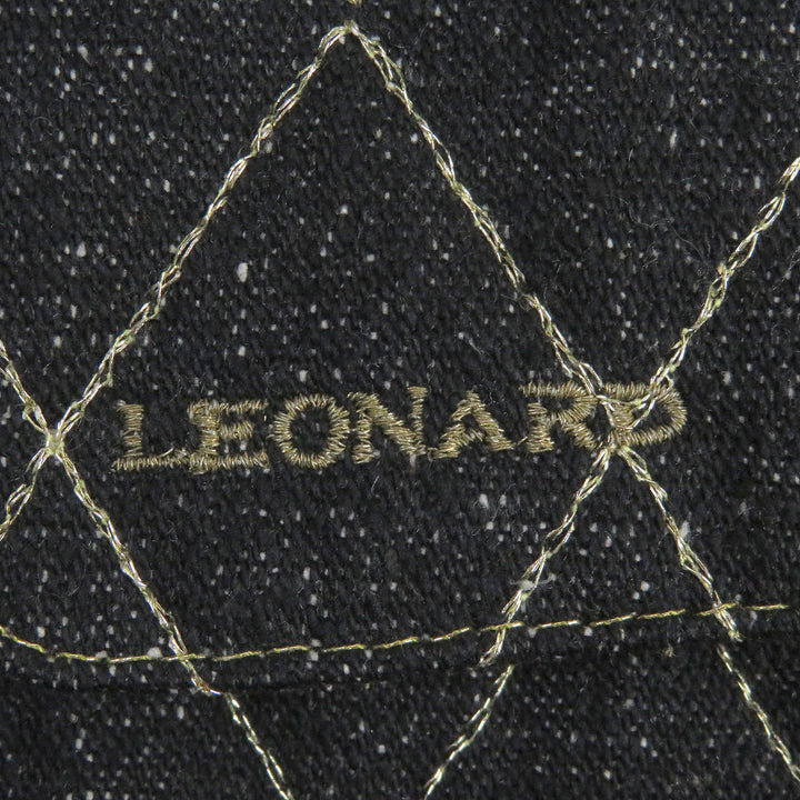 Discounted Excellent LEONARD tailored jacket Quilted logo embroidered gold button denim