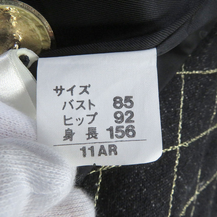 Discounted Excellent LEONARD tailored jacket Quilted logo embroidered gold button denim