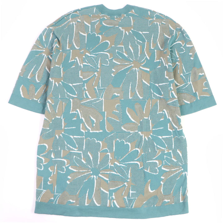 Discounted Excellent HERMES Short sleeve knit All-Over Print T-shirt Light blue cotton