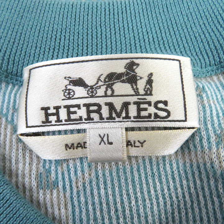 Discounted Excellent HERMES Short sleeve knit All-Over Print T-shirt Light blue cotton
