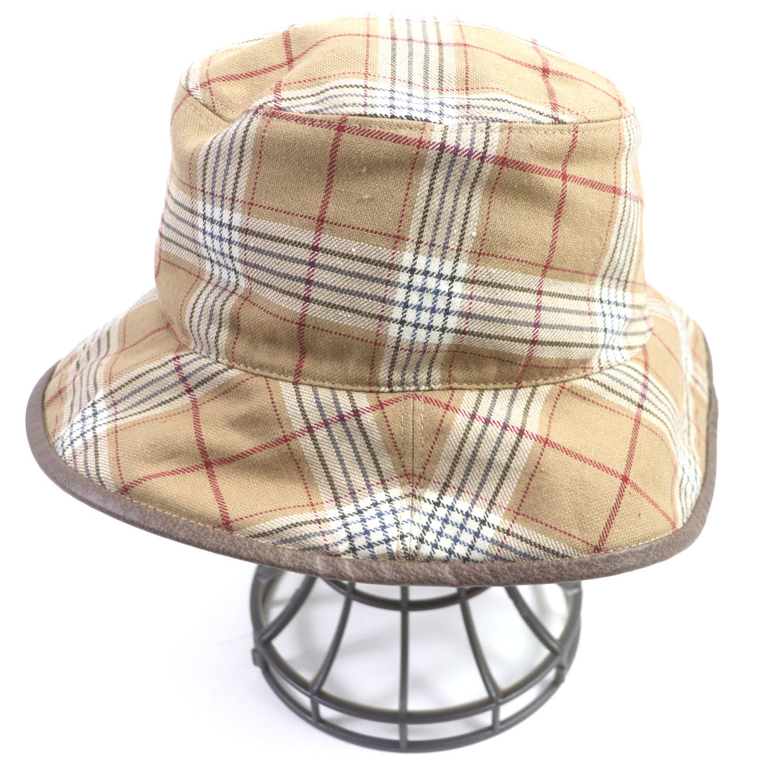 Discounted Excellent GUCCI Other hats Logo leather patch bucket hat beige mens 700851