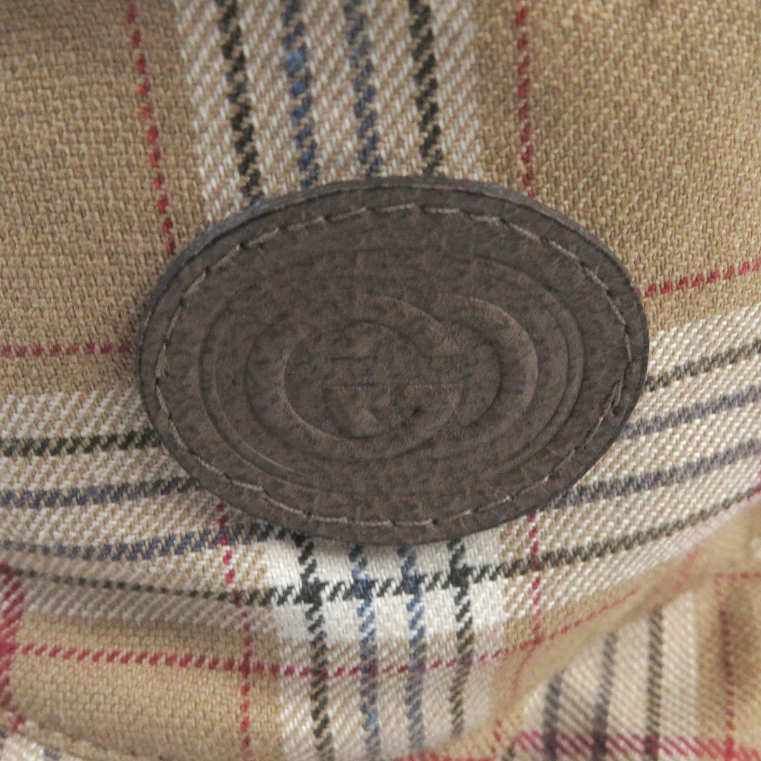 Discounted Excellent GUCCI Other hats Logo leather patch bucket hat beige mens 700851