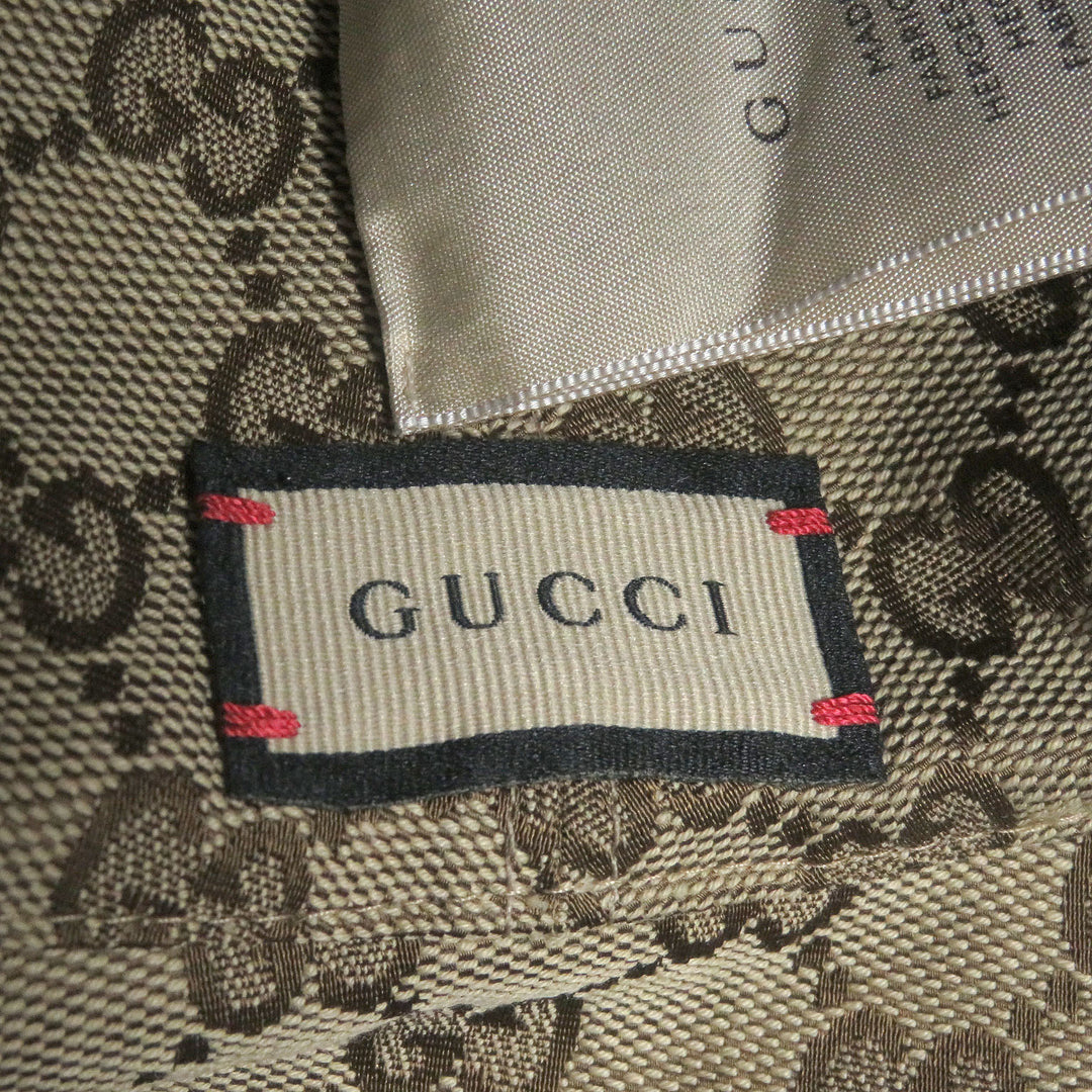 Discounted Excellent GUCCI Other hats Logo leather patch bucket hat beige mens 700851