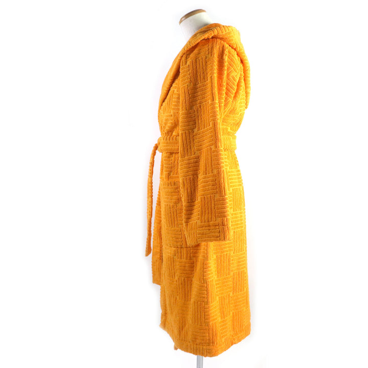 Discounted Pristine BOTTEGAVENETA Bathrobe INTRECCIATO pattern hooded pile cotton mens M