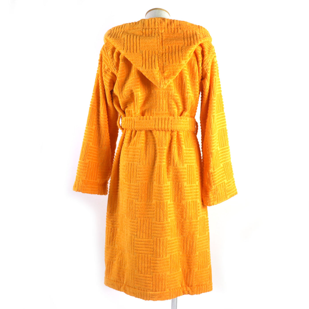 Discounted Pristine BOTTEGAVENETA Bathrobe INTRECCIATO pattern hooded pile cotton mens M