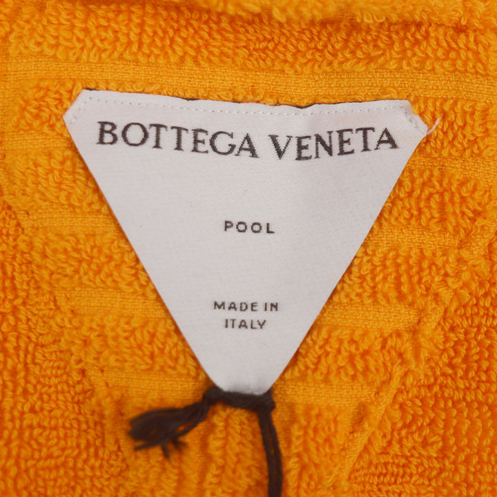 Discounted Pristine BOTTEGAVENETA Bathrobe INTRECCIATO pattern hooded pile cotton mens M