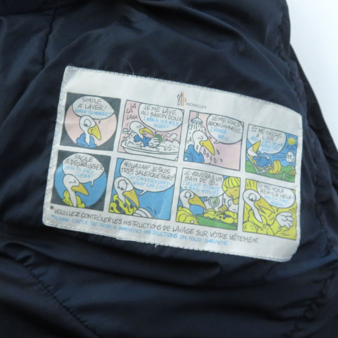 Discounted Great MONCLER down coat FLAMMETTE Hood with logo patch ZIP UP Navy Nylon Women