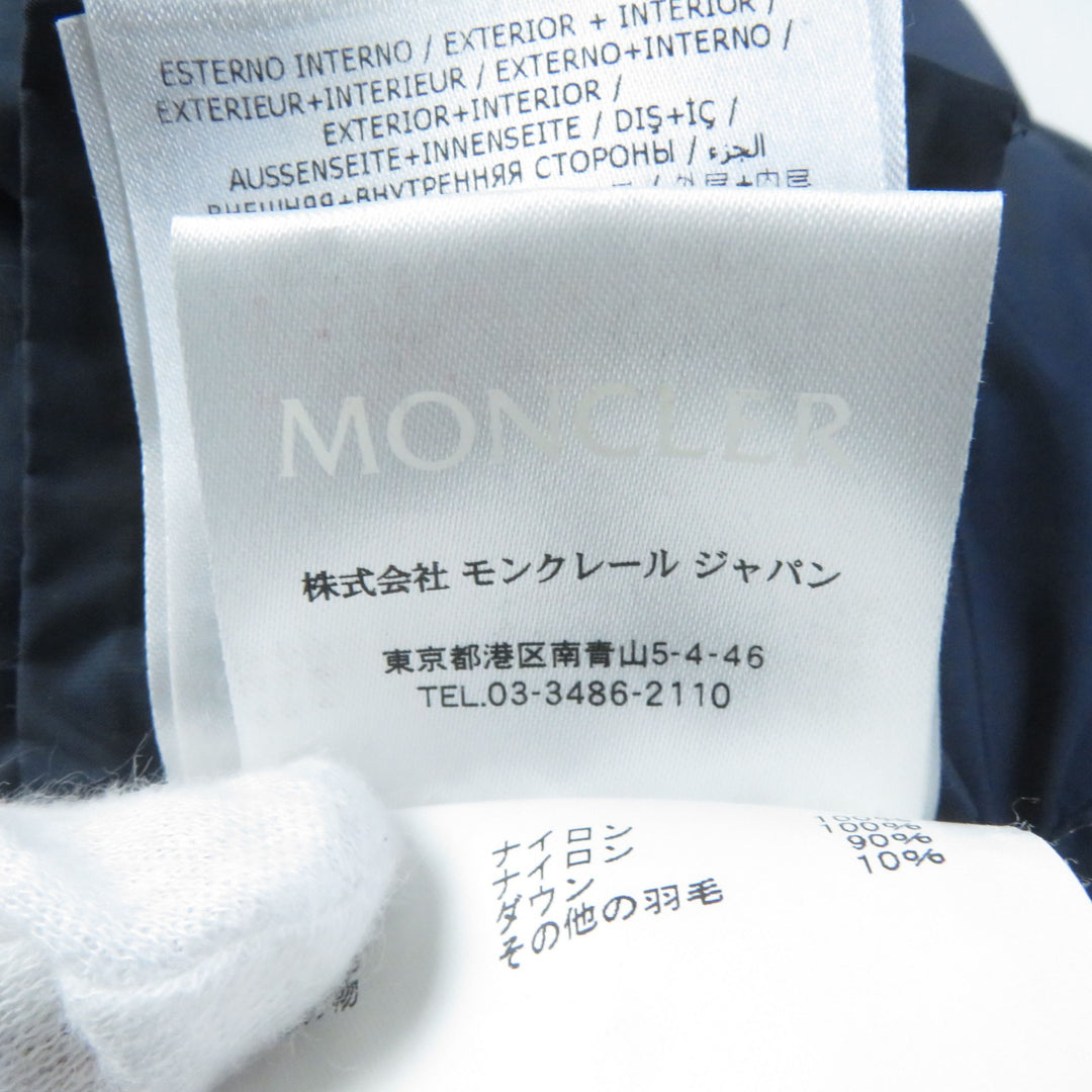 Discounted Great MONCLER down coat FLAMMETTE Hood with logo patch ZIP UP Navy Nylon Women