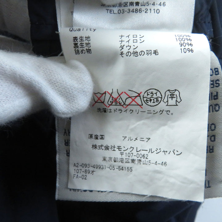 Discounted Great MONCLER down coat FLAMMETTE Hood with logo patch ZIP UP Navy Nylon Women
