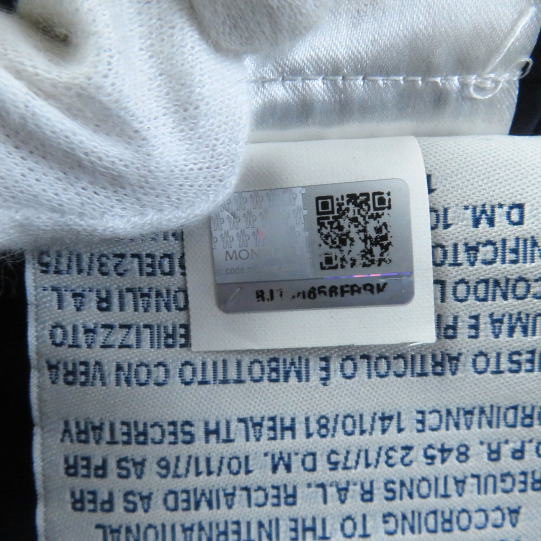 Discounted Great MONCLER down coat FLAMMETTE Hood with logo patch ZIP UP Navy Nylon Women