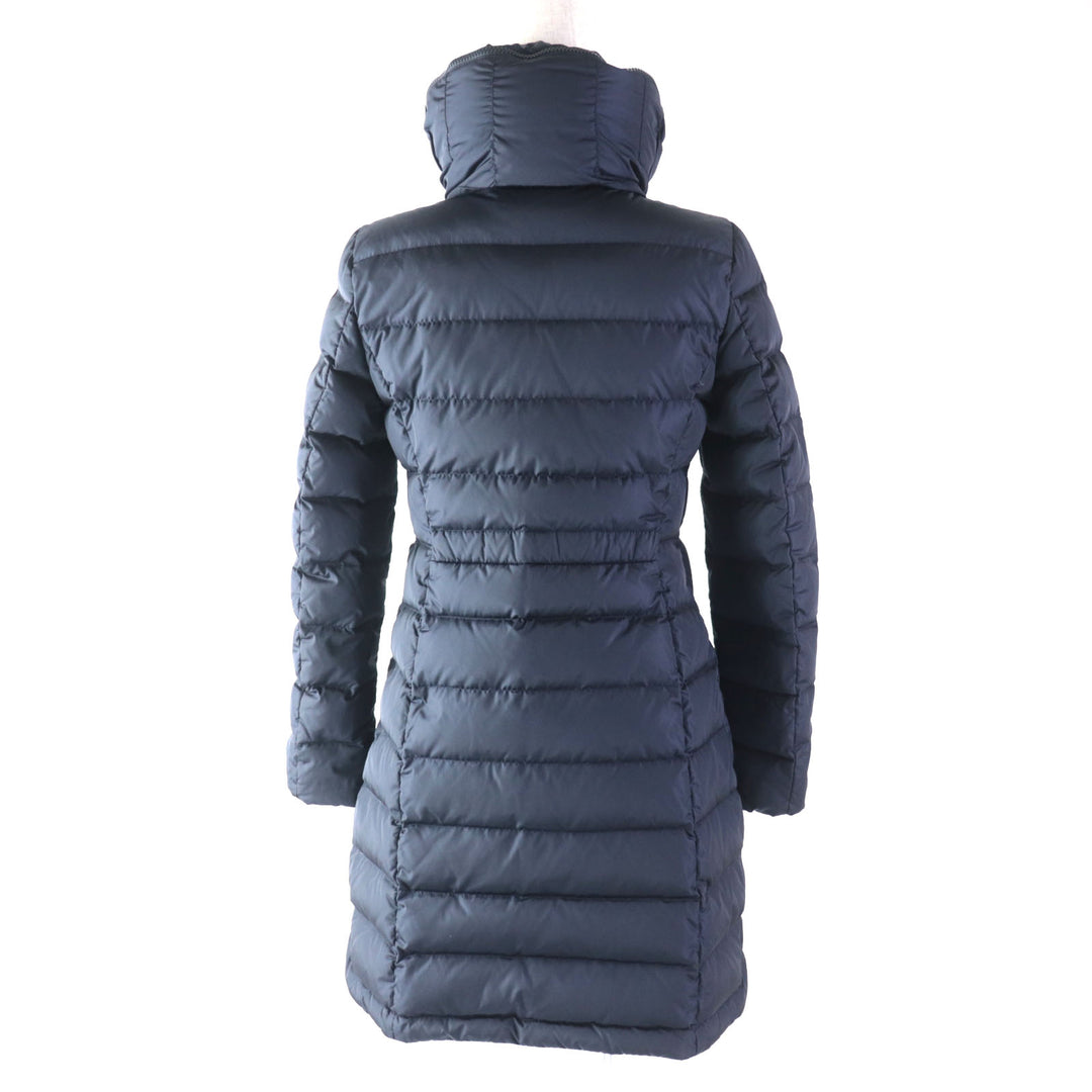 Discounted Great MONCLER down coat FLAMMETTE Hood with logo patch ZIP UP Navy Nylon Women
