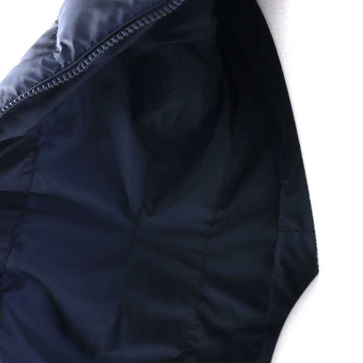 Discounted Great MONCLER down coat FLAMMETTE Hood with logo patch ZIP UP Navy Nylon Women