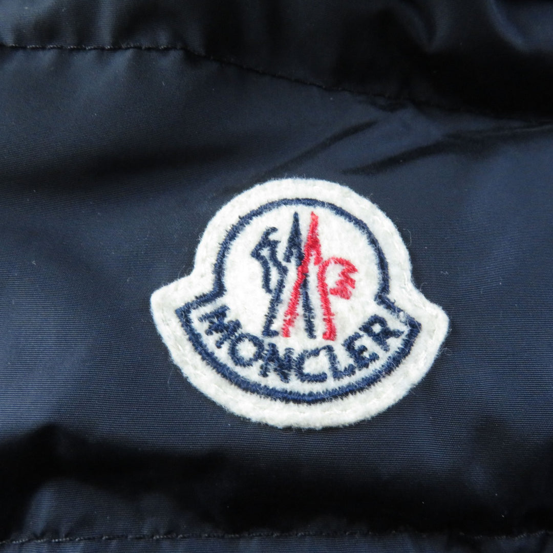 Discounted Great MONCLER down coat FLAMMETTE Hood with logo patch ZIP UP Navy Nylon Women