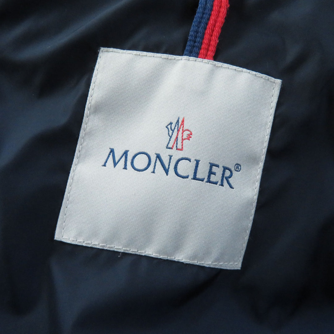 Discounted Great MONCLER down coat FLAMMETTE Hood with logo patch ZIP UP Navy Nylon Women