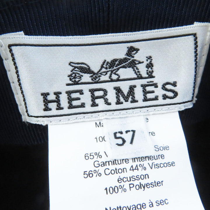 Discounted Pristine HERMES Casquette Dauville With serie buttons blue cashmere Women 57